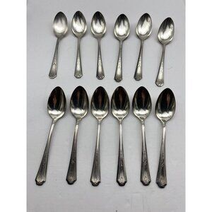 Oneida Community Duro Plate Beverly Silverplate Teaspoon‎ Set of 12 VTG 1922